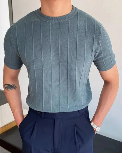 Camille | Dames T-Shirt van Linnen Katoen met Relaxed Fit en Ribbelstructuur 0