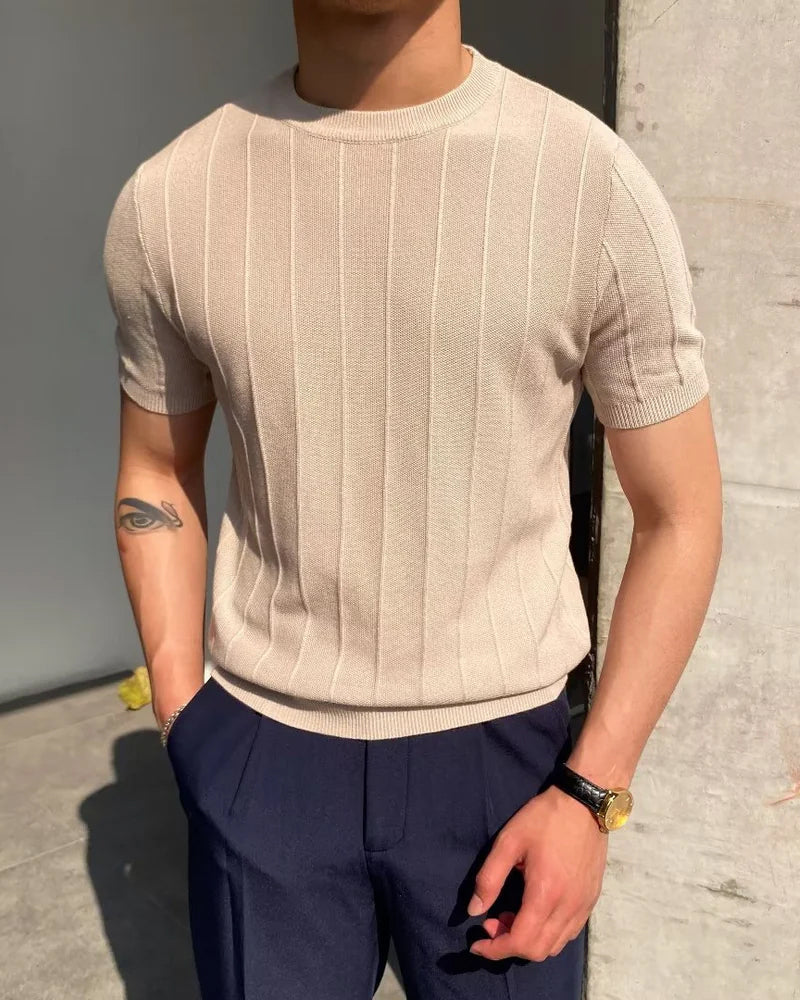 Camille | Dames T-Shirt van Linnen Katoen met Relaxed Fit en Ribbelstructuur 1