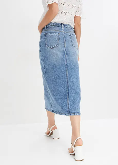 Anaïs | Dames Denim Midirok met Split