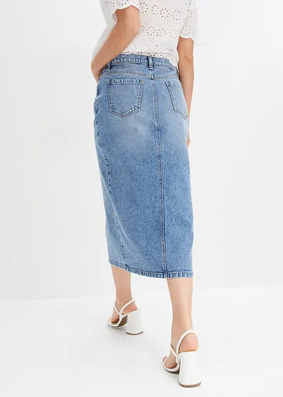Anaïs | Dames Denim Midirok met Split