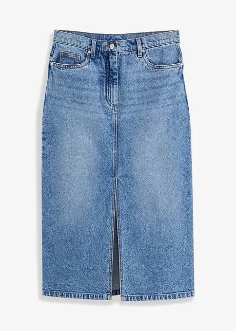 Anaïs | Dames Denim Midirok met Split