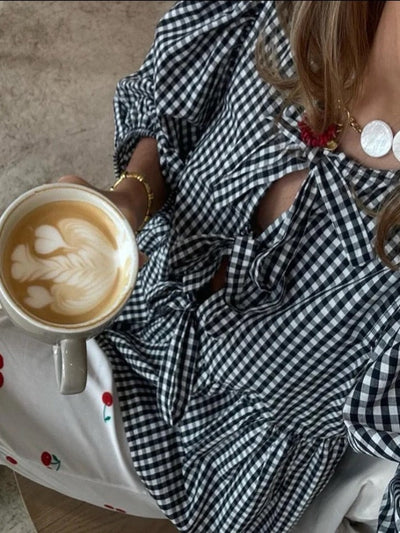Emma | Dames Blouse Lichtgewicht Katoenmix met Streepdesign en Pofmouwen 4