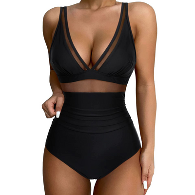 Kate | Dames Badpak Hoog Taille met Shaping Effect en Mesh Inzet 0
