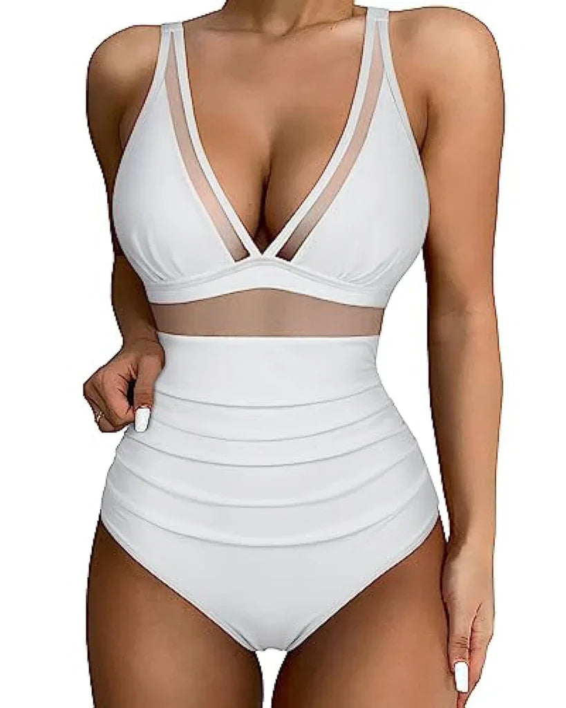 Kate | Dames Badpak Hoog Taille met Shaping Effect en Mesh Inzet 5