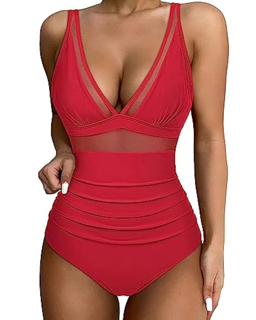 Kate | Dames Badpak Hoog Taille met Shaping Effect en Mesh Inzet 9